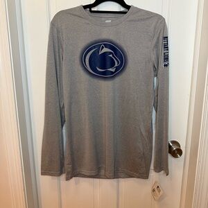 Gray Long Sleeve Penn State Tee with Iconic Logo